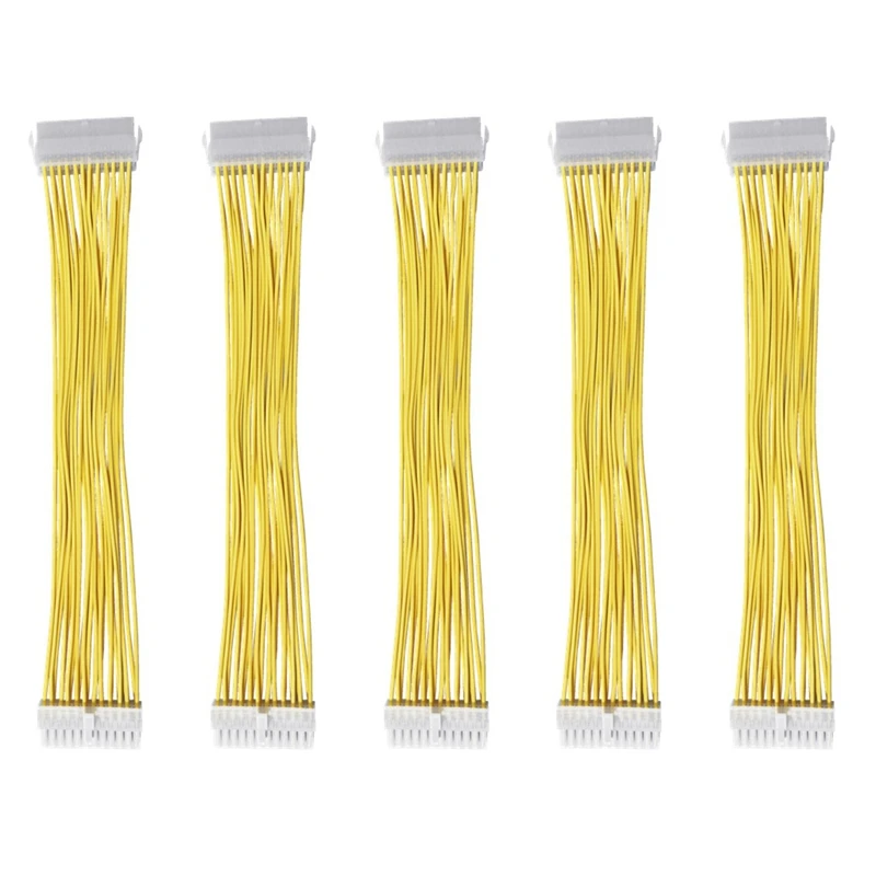 

5Pcs Atx Power Supply 24Pin Extension Cord, Motherboard 24Pin Extension Cord, 24 Hole Extension Cord, 32cm