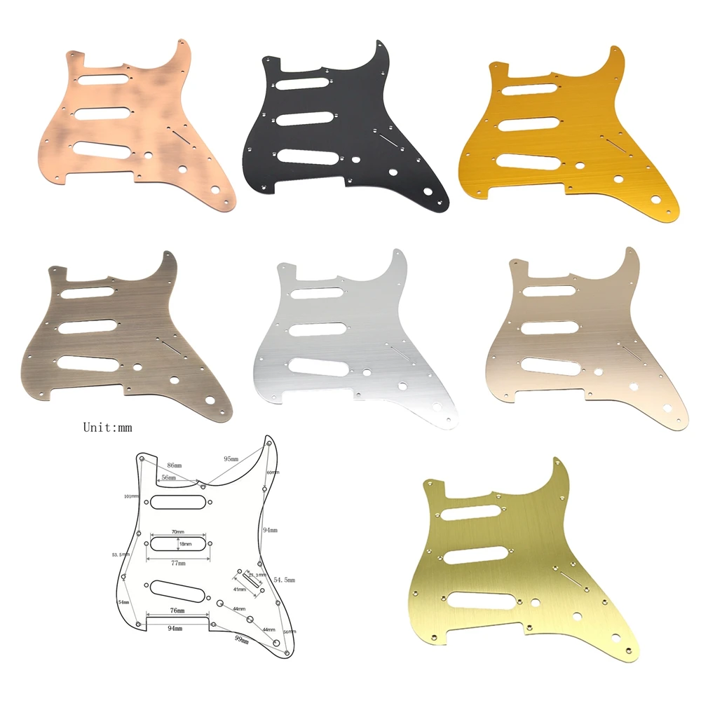 SSS Guitar Metal Pickguard 11 Hole for ST SQ Style Guitar Parts