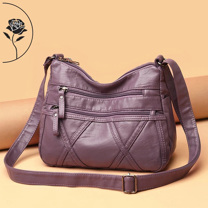

High Quality Washed Leather Shoulder Crossbody Bag For Women 2023 Vintage Ladies Handbags Luxury Trend Female Messenger Tote Sac