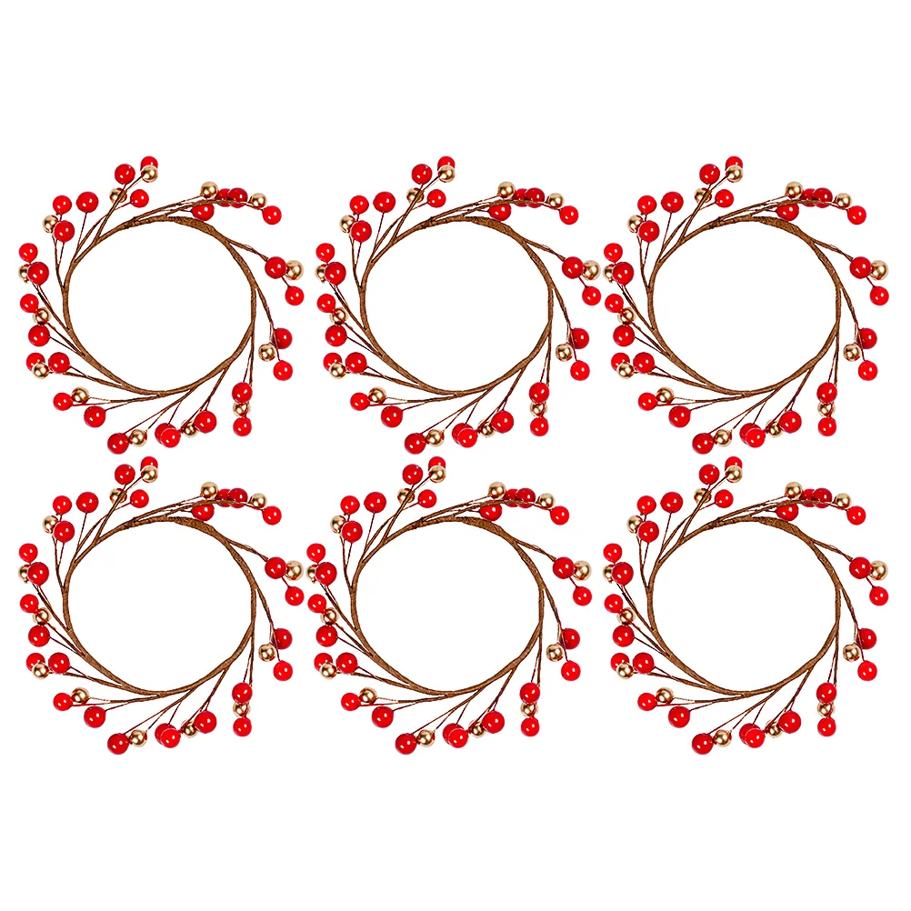 

6 Rustic Holders Christmas Holder Advent Holder Berry Rings Christmas Table Centerpiece