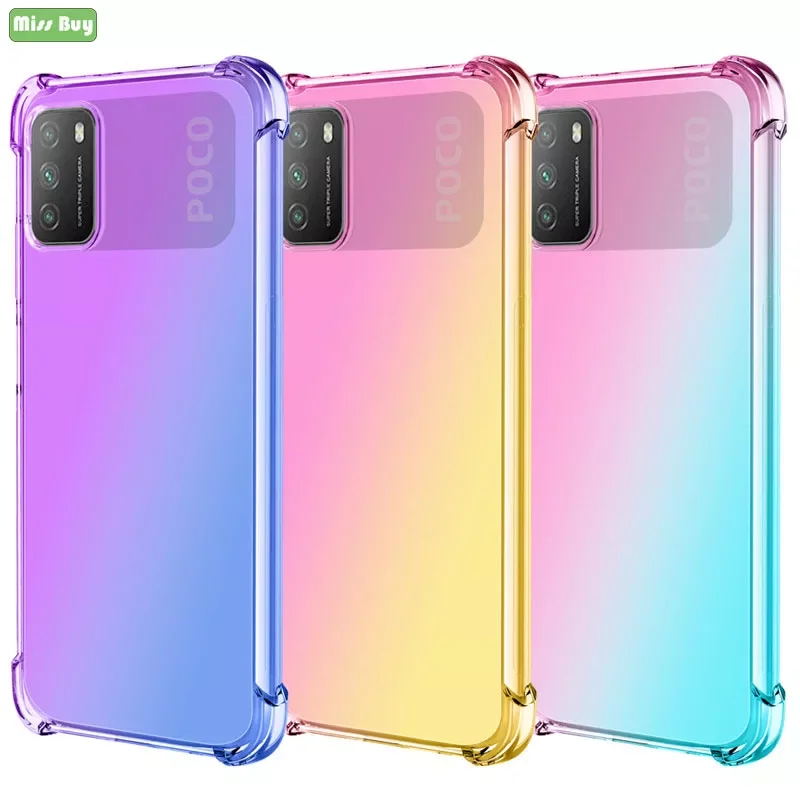 

Luxury Colorful Transparent Gradient Phone Cases For Xiaomi Poco M4 Pro TPU Protective Case For Xiaomi Redmi Note 11 Pro + 5G