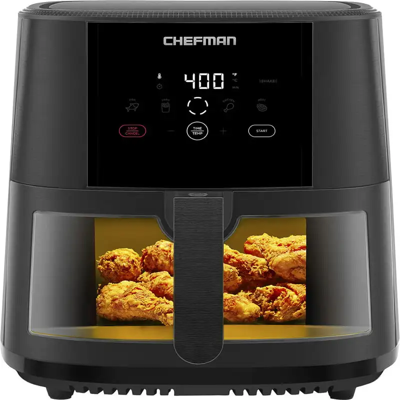 

TurboTouch Easy View Air Fryer, Watch Food Cook And Low-Calorie Finish Through Convenient Window, 8 Qt For Cooking kitchen