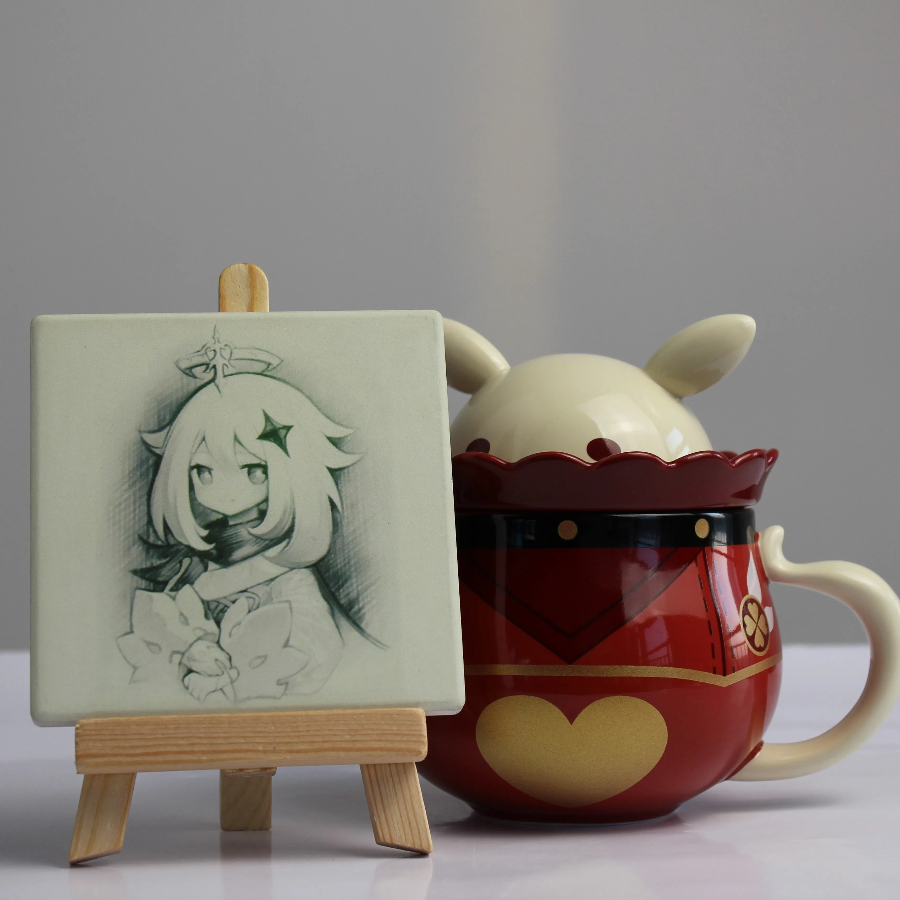 Портретная живопись Genshin Impact monddt Paimon 10x10 см Бесплатная мольберт мебель для дома