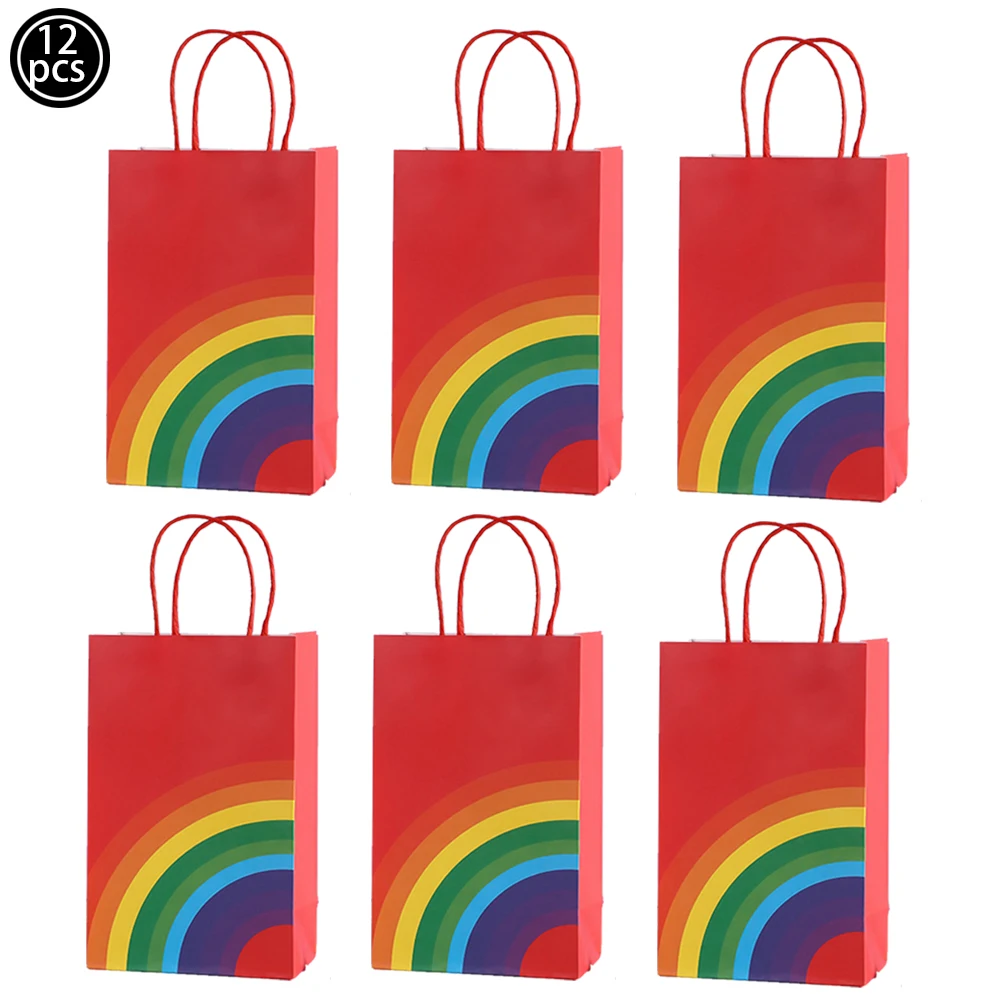 

12 шт., бумажные пакеты для конфет с ручкой