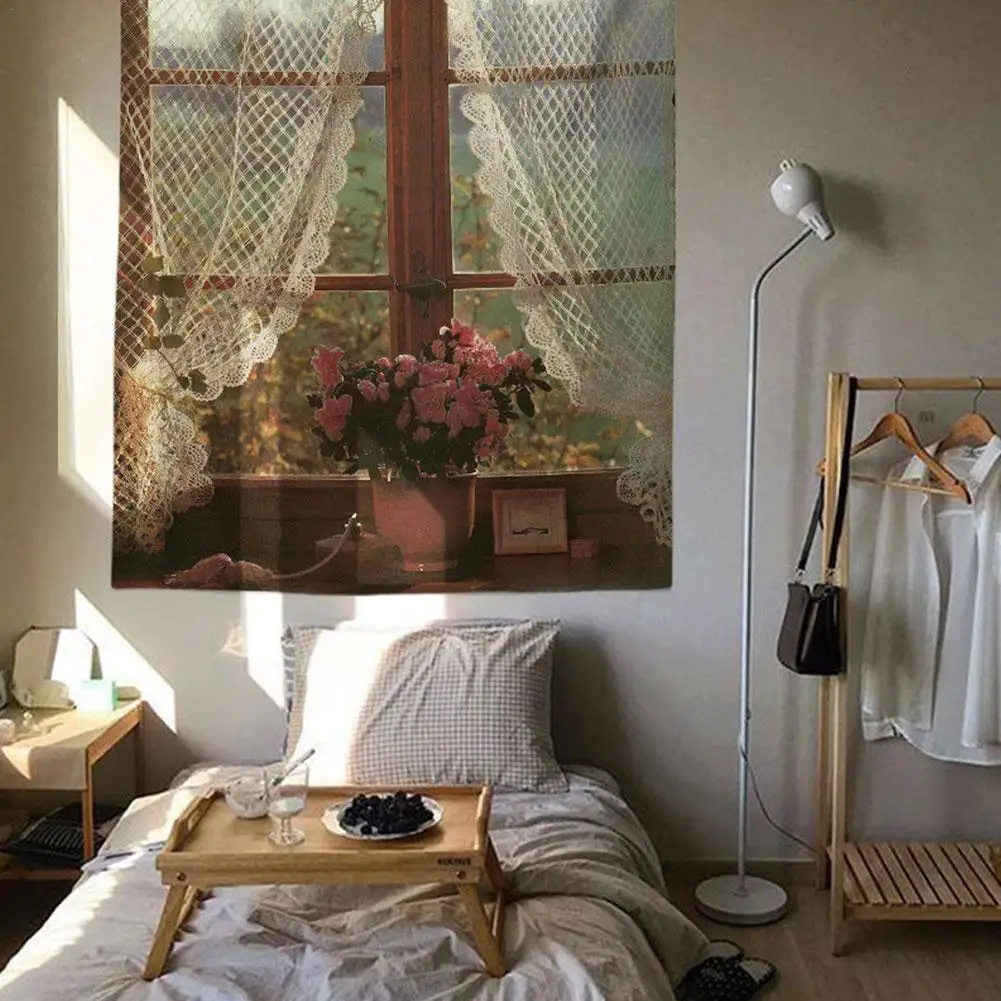 

American Pastoral Retro Style Made Old Window Tapestry Farmhouse Home Decor Wall Tapestry Room Background Tapestry Wall Hanging