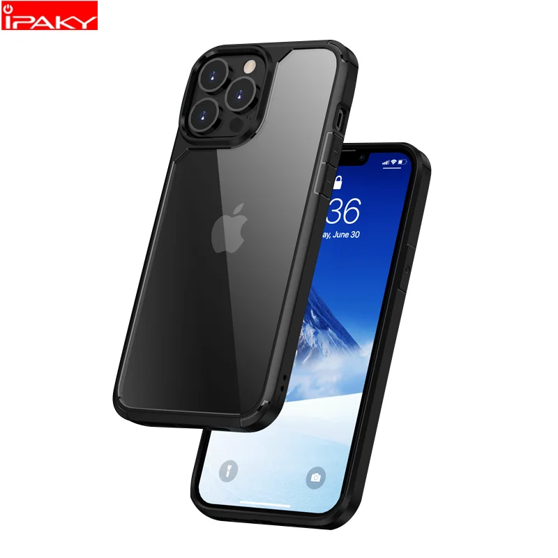 

IPAKY for iPhone 13 12 11 Case 11 12 13 Pro Mini TPU PC Shockproof Transparent Armor Case for iPhone 11 12 13 Pro Max Case