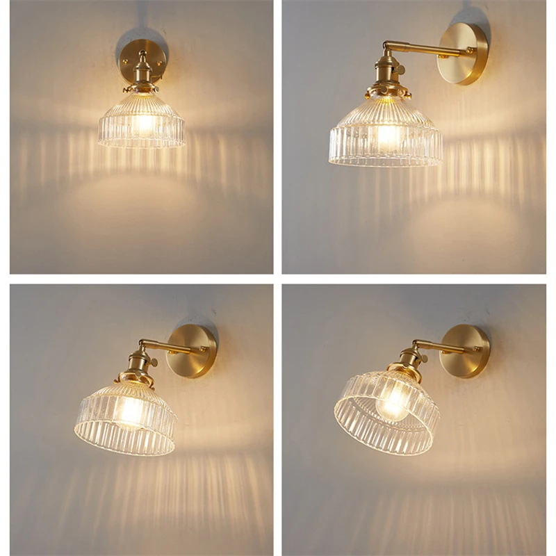 

Japanese Style LED Wall Lights Fixtures Glass Lampshade Wall Sconce Lamp Modern Bedroom Bedside Wall Lamp Home Decor Lighting