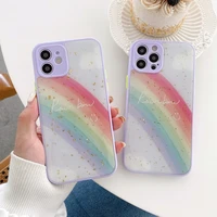 funda coque for iphone 13 11 12 pro max phone case clear shockproof cover for iphone x xs max 7 8 plus se case camera rainbow