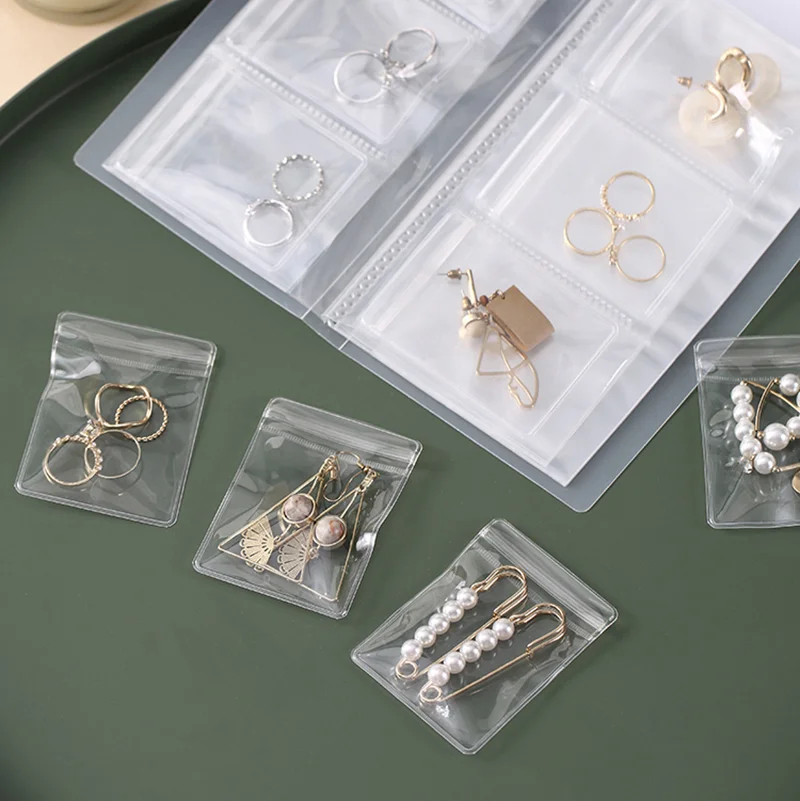 50Pcs Transparent PVC Jewelry Organizer Box Package Bags Anti-Oxidation Bag Earring Necklace Storage Holder Self Sealing Pouch