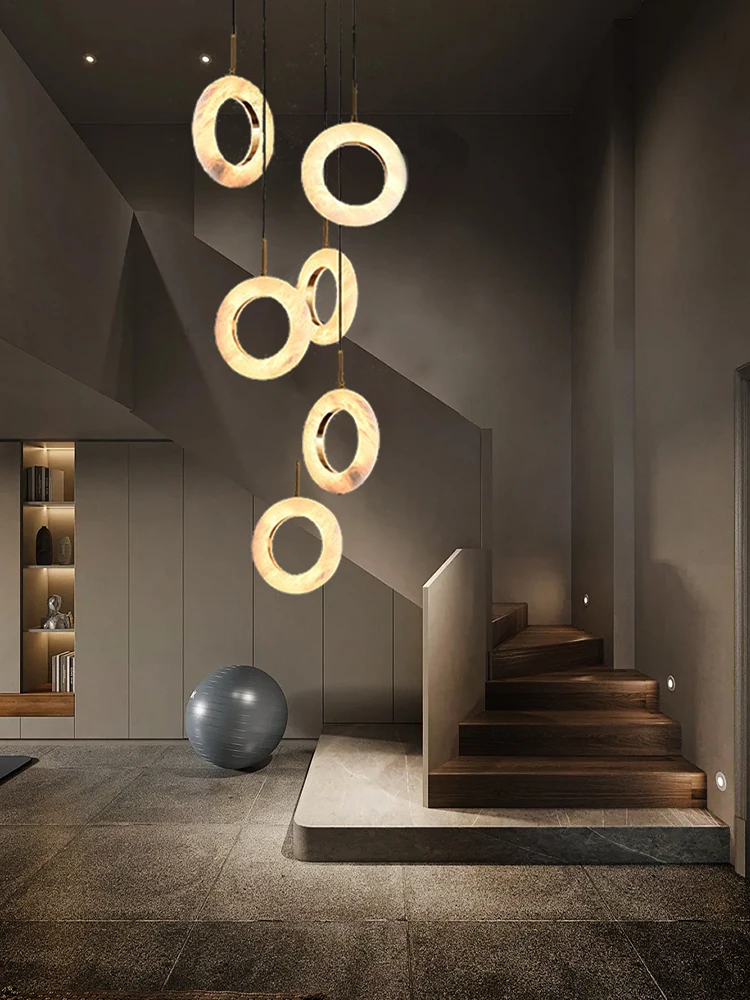 Роскошный мрамор с натуральным зерном 20 см кольцевая потолочная люстра