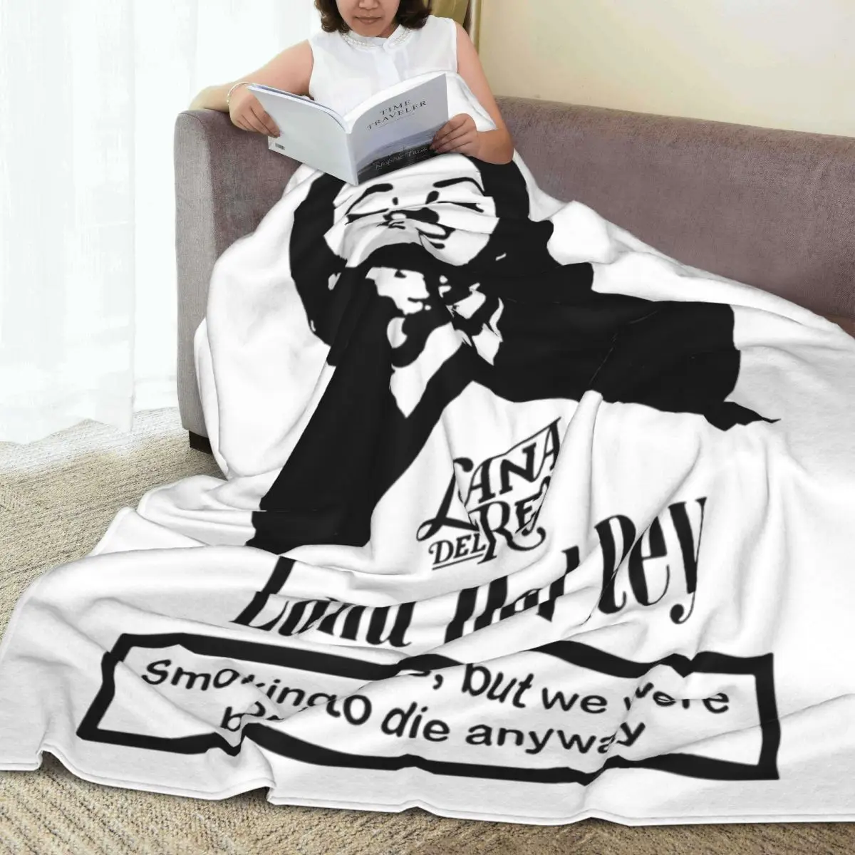 Одеяло Ланы Дель Рей коралловый флис плюшевый текстильный декор курильщи