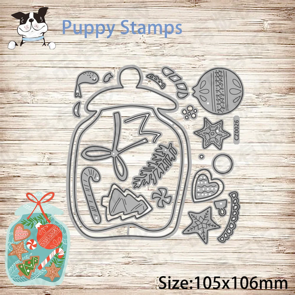Штамп PUPPY Рождественская токовая бутылка металлические трафареты для DIY