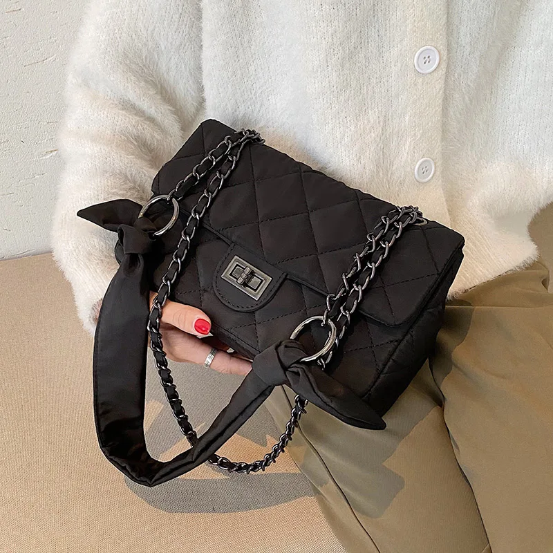 

Small Black Oxford Crossbody Bags For Women 2021 Classic Shoulder Handbags and Purses Women's Branded Trending Sweet Hand Bag