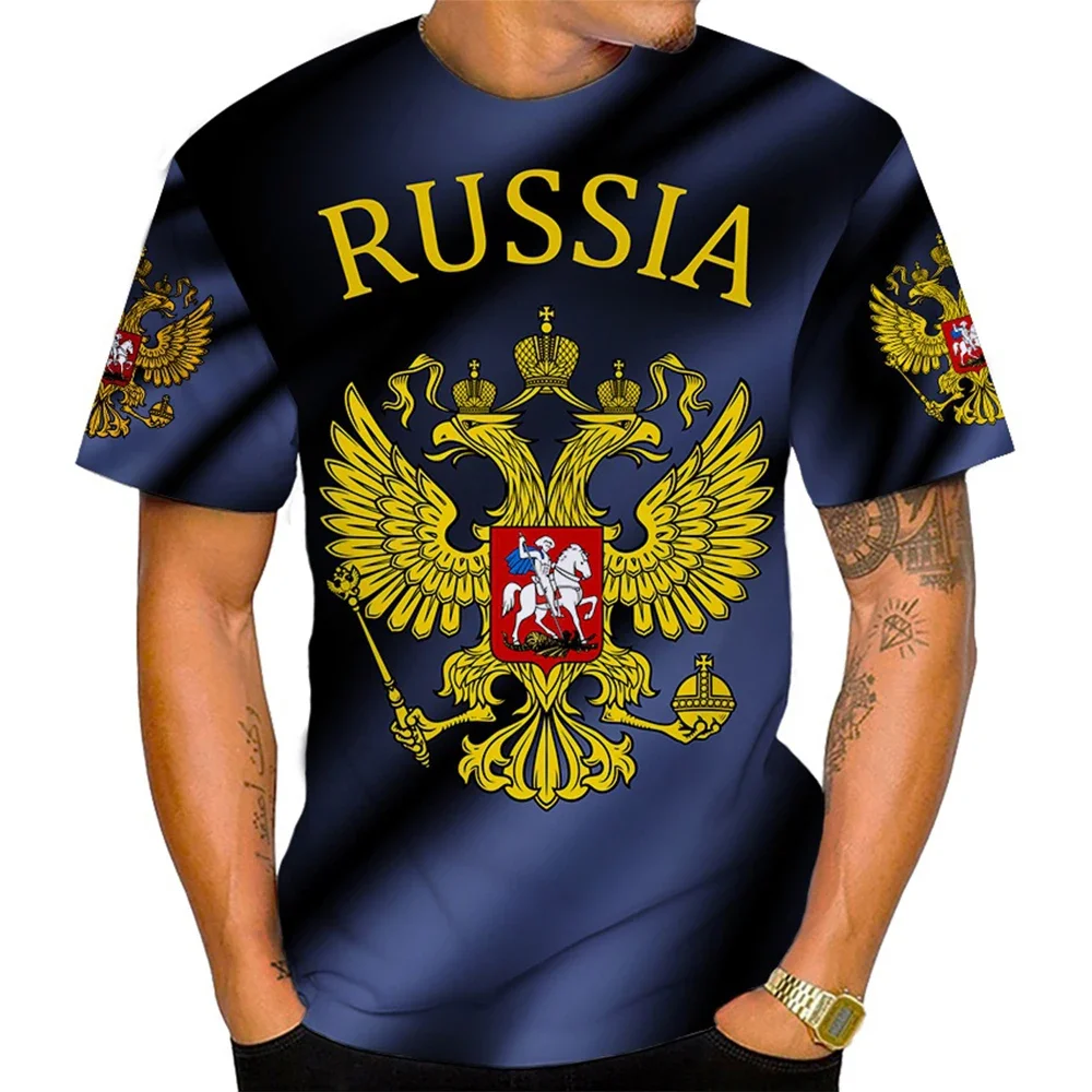 Фото Футболка с российским флагом 2023, эмблема CCCP, 3D принт, мужская и женская модная повседневная футболка с дизайном медведя России, уличная одежда в стиле Харадзюку, топы №4