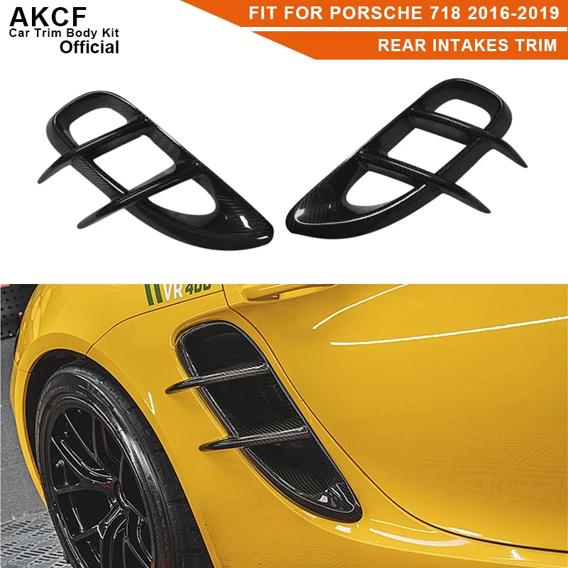 

Накладки на заднее боковое крыло из углеродного волокна, накладки на вентиляционные отверстия, накладки, подходят для Porsche 718 Cayman Boxster Coupe ...