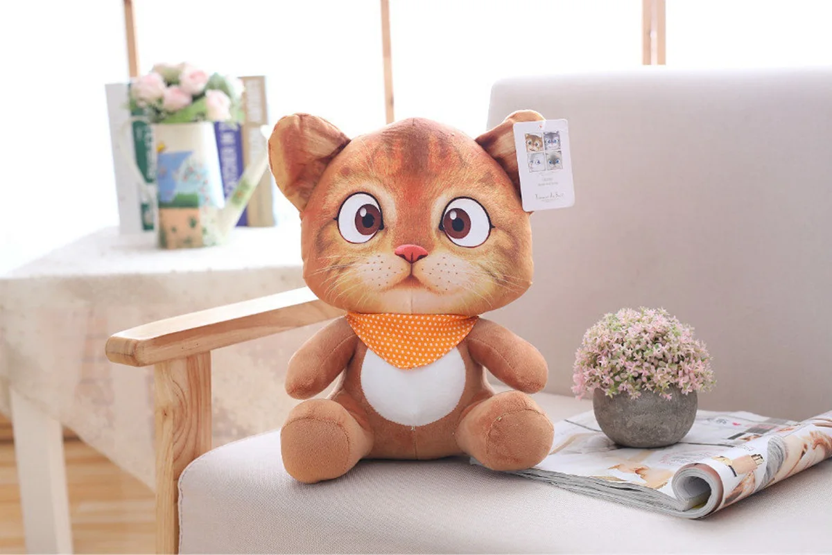 

Cute Simulation Cat Doll Pillow 3D Printing Tomato Cat Meow Star Doll Plush Toys for Girls Boys Kids Birthday Gift