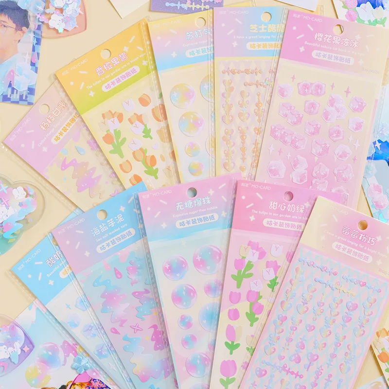 

Yisuremia New Arrival 2pcs/Lot Kawaii Stickers Scrapbooking Photo Album Photocards Gucca Decorative Sticker Korean Stationery