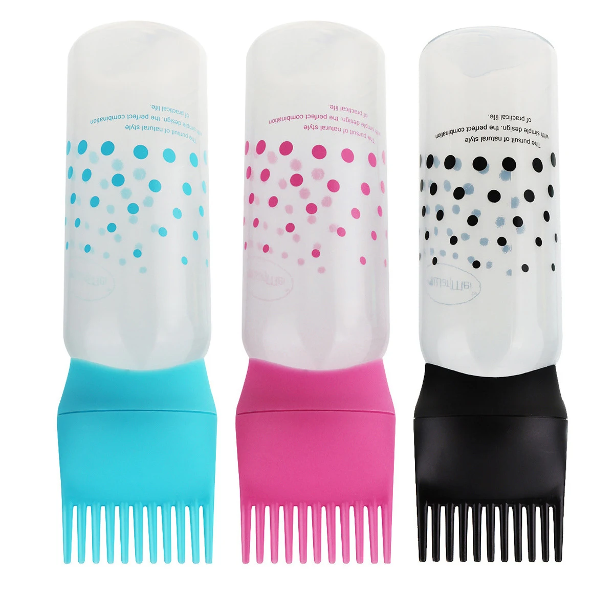 

Hair Dye Bottle With Graduated Scale Hair Comb Applicator Bottle for Home Salon Hair Coloring Dyeing Easy To Clean applicator