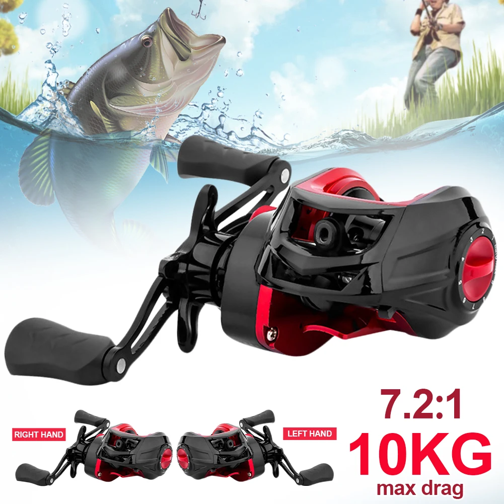 

UltraLight Fishing Reel 10KG Max Drag Baitcasting Reel 7.2:1 Gear Ratio Metal Spool 19+1 Ball Bearing Fishing Casting Accessorie