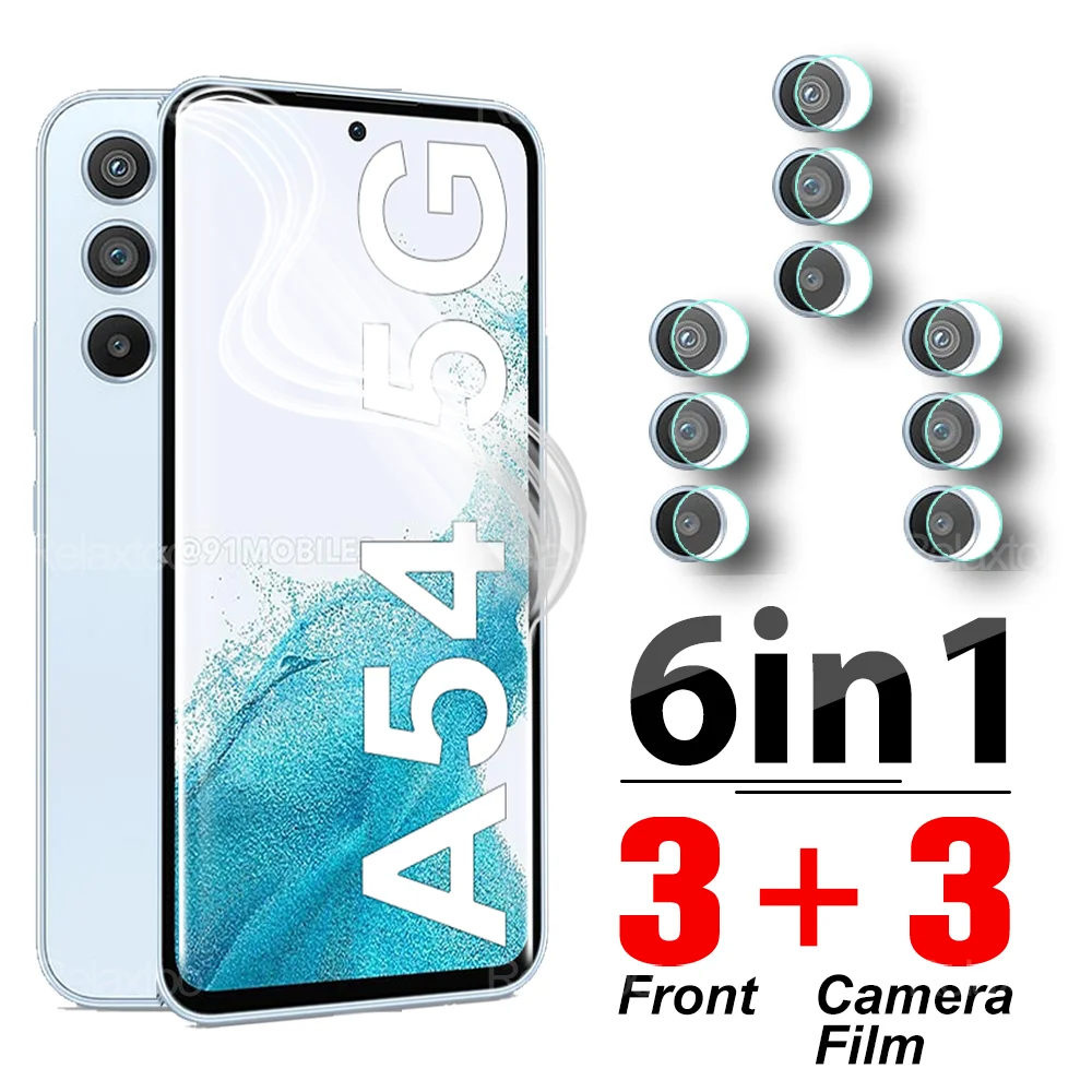 

Защитная Гидрогелевая пленка 6 в 1 для Samsung Galaxy A54 Sumsung A 54 54A SamsungA54 5G 6,6 дюйма, линзы для камеры, стеклянные Защитные пленки для экрана