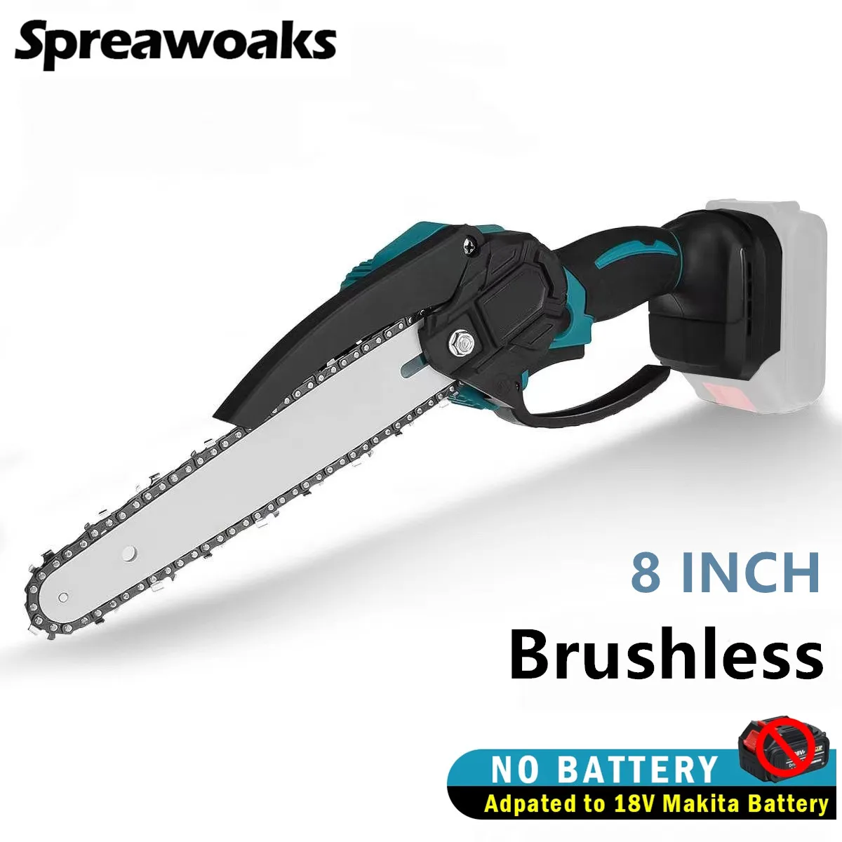 

Бесщеточная электрическая бензопила 8 дюймов, деревообрабатывающая обрезка, Беспроводная мини-цепная пила, садовая лесопила, электроинструменты для Makita, батарея 18 в