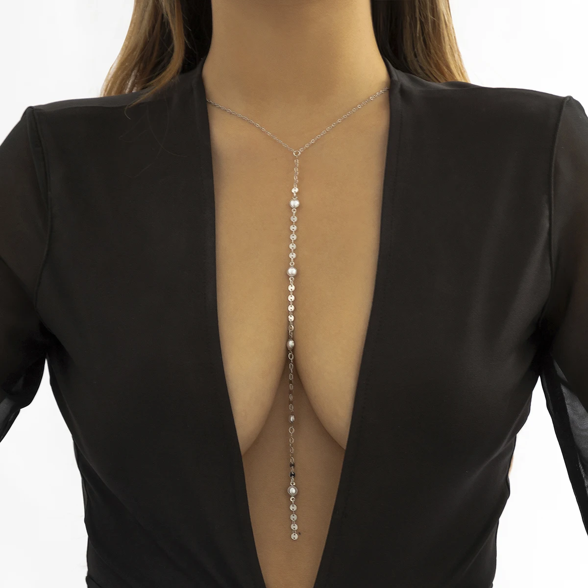 Женское длинное ожерелье с подвеской-кисточкой и кристаллами - купить по