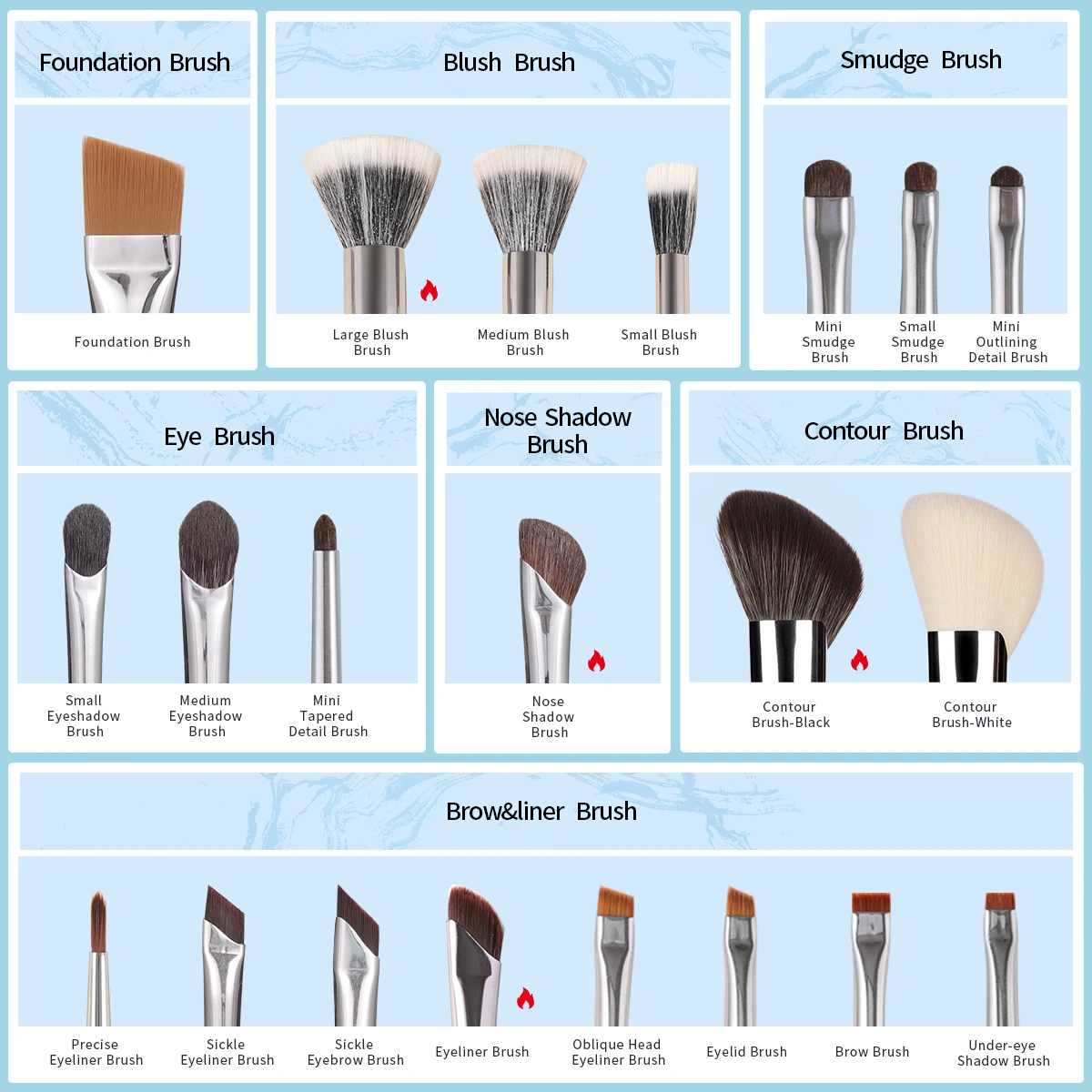 OVW новые кисти для макияжа с черной ручкой мягкие пушистые тени век тональный