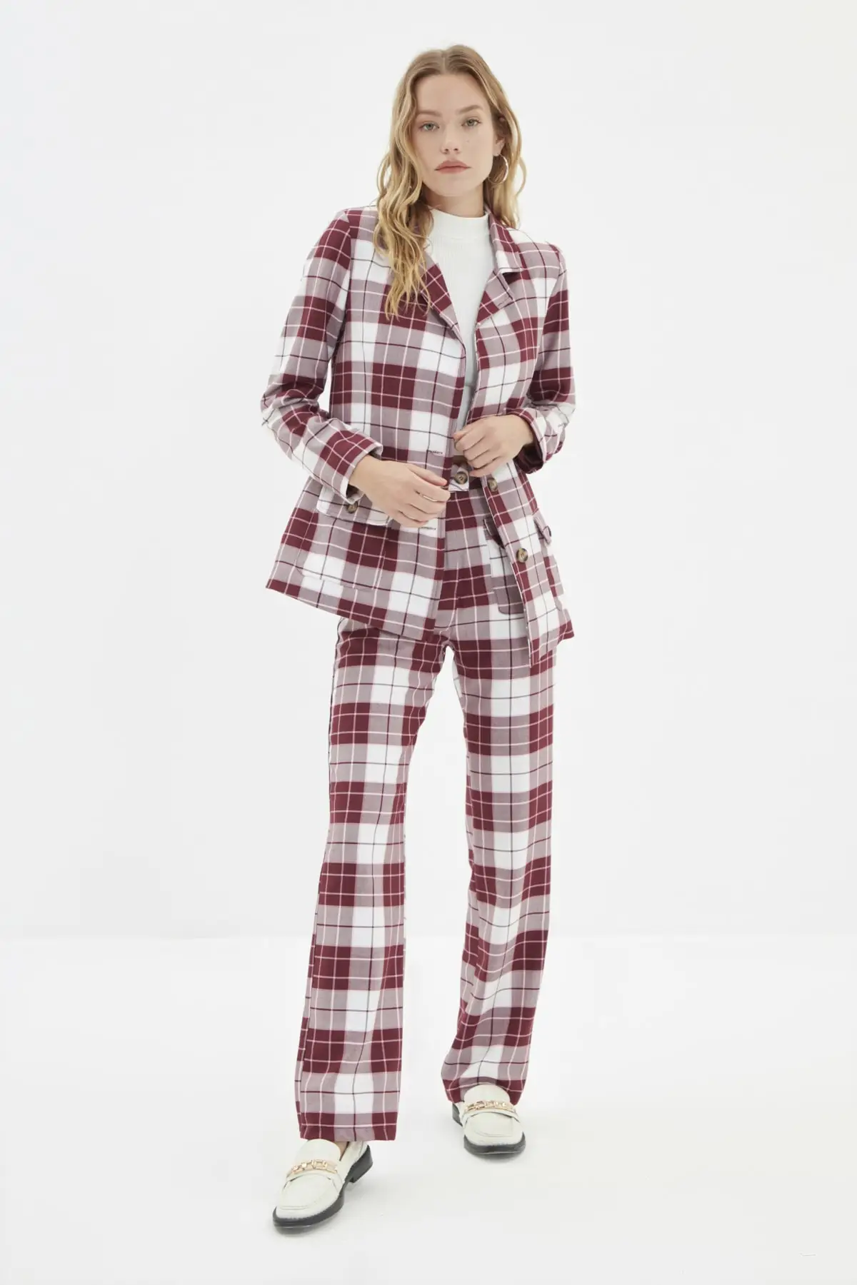 

Trendyol Plaid Jacket TWOAW22CE0331