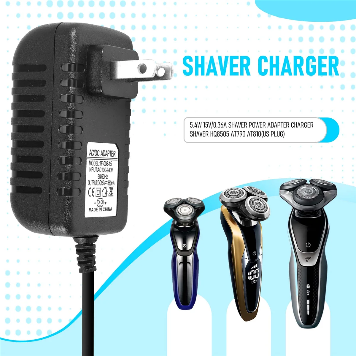 Зарядное устройство для бритвы Philips HQ8505 AT790 AT810 5 4 Вт 15 В/а