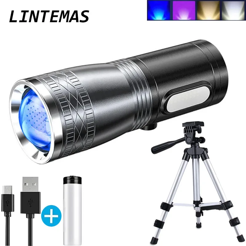 Фонарик мощный перезаряжаемый супер яркий светодиодный фонарик COB боковой