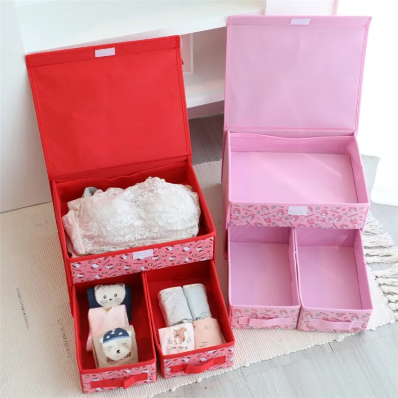 

Sanrio anime Storage Box Large Capacity Cinnamoroll Kuromi Hello Kitty Melody kawaii Drawer Organizer Clothing Sorting Box