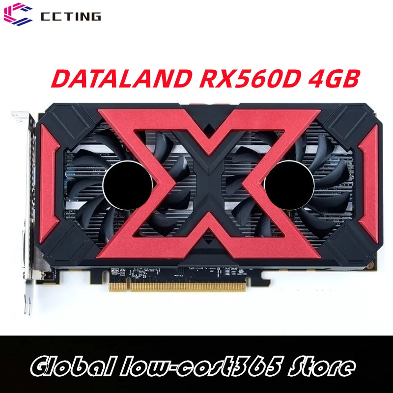 Видеокарта DATALAND RX560D 4 Гб GPU для AMD Radeon RX 560 RX560 D видеокарта 7000 МГц HDMI компьютерная
