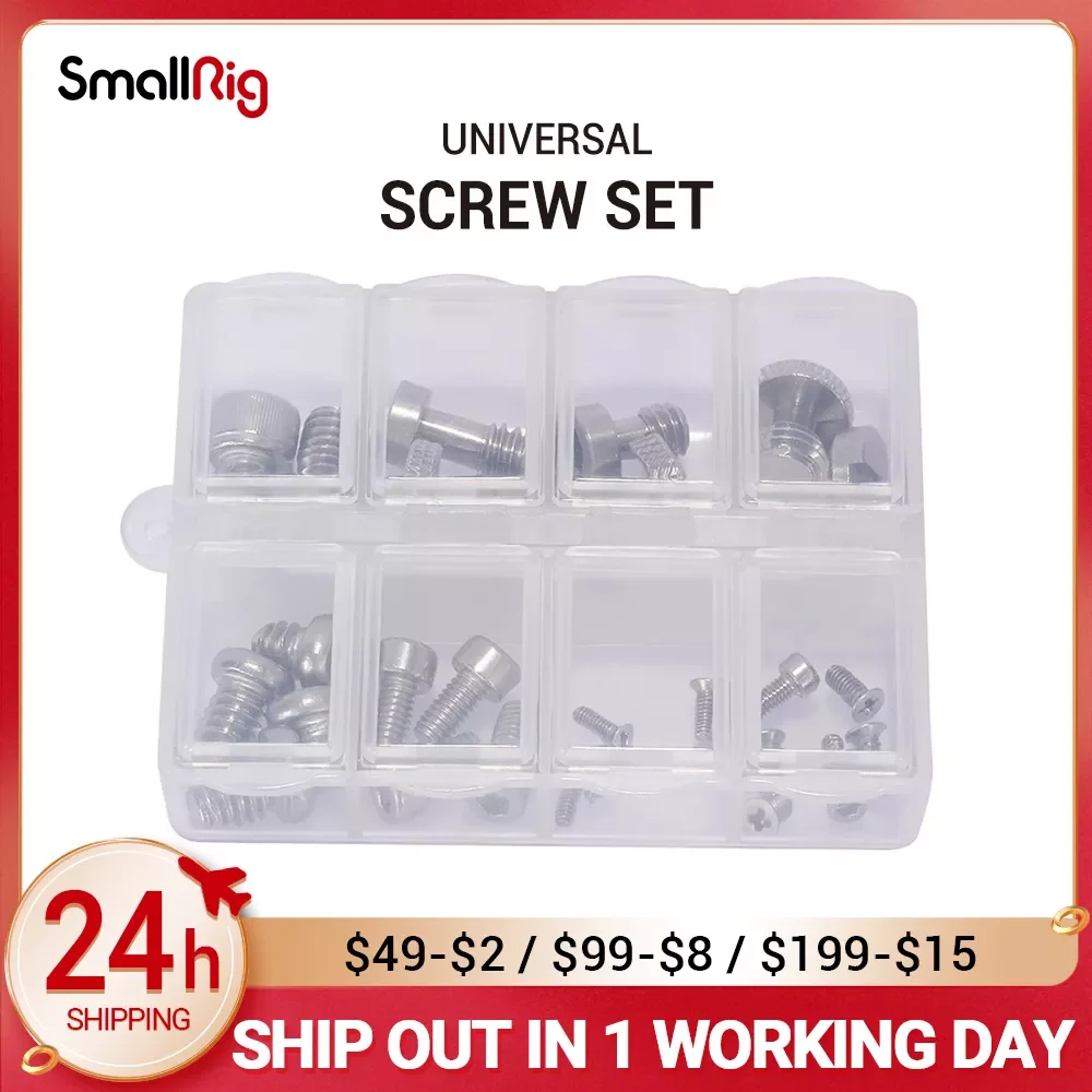 

SmallRig Full Kit of 26 Screw Set Mounting Screws for Camera Cages, Handles, Plates Includes 1/4”, 3/8”, M2, M2.5, M3/M4 AAK2326