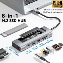 M.2 SSD HUB Dock Station USB HUB with Disk Storage Function USB Type C to HDMI-Compatible Laptop For Macbook Pro Air M1 M2