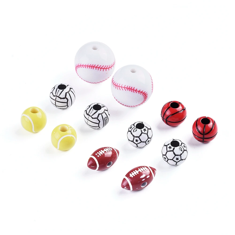 

Pandahall 60Pcs/Set Sports Shape Sport Opaque Acrylic Beads For Jewelry Making DIY Bracelet Accessories