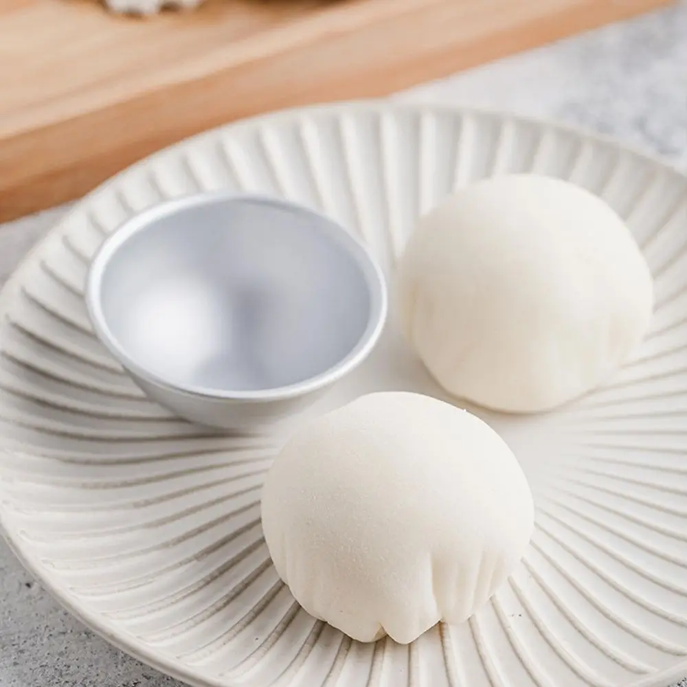 Practical Daifuku Dessert Pan Tin Baking Half Round Mochi Mold 3D Aluminum Ball Snowball Cake Pastry Mould