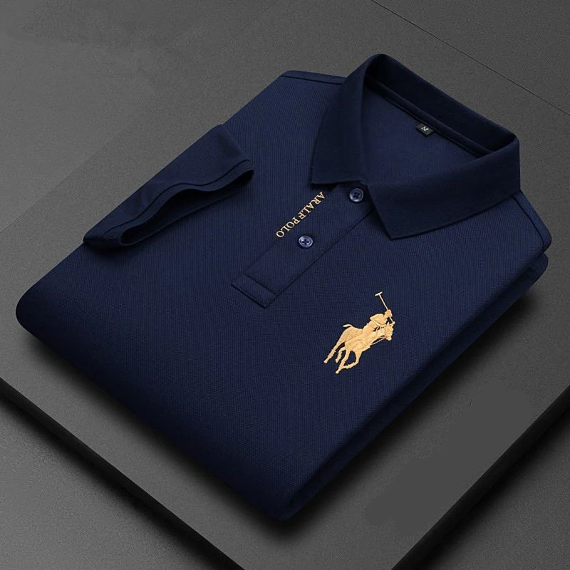 

New Summer Men's Business Short Sleeve Polo Collar Cotton T-shirt Youth Fashion Solid Embroidered Polo Shirt Top T-shirt M-4xl