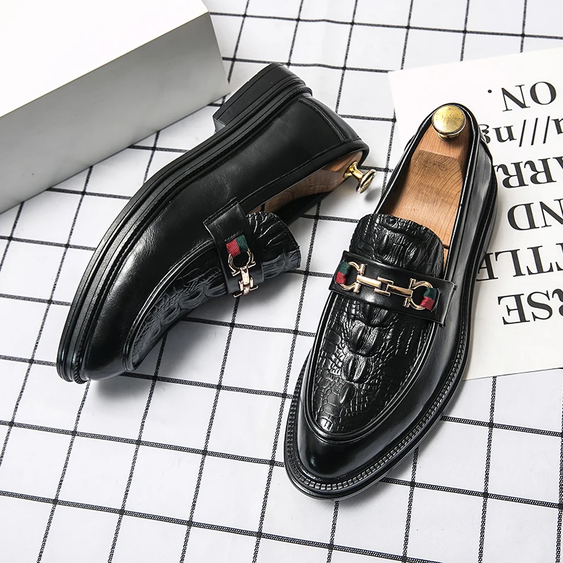 

Black Shoes For Men Men's Moccasins Fashion Shoes Men Leather Trend Brown Loafers Brand Big Size Stylish For Sneakers Hip Hop