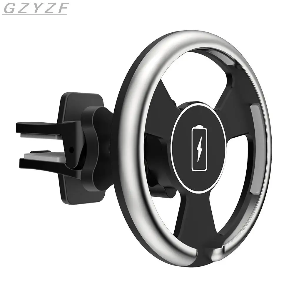 15w magnetic wireless charger car phone holder for iphone 13 12 pro max mini magsafe magnetic wireless car charger phone stand free global shipping