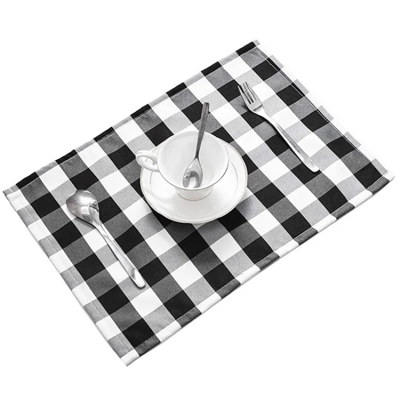 Cotton Burlap Buffalo Plaid Table Runner Christmas Reversible Red And Black Checkered Table Runners For Christmas Table