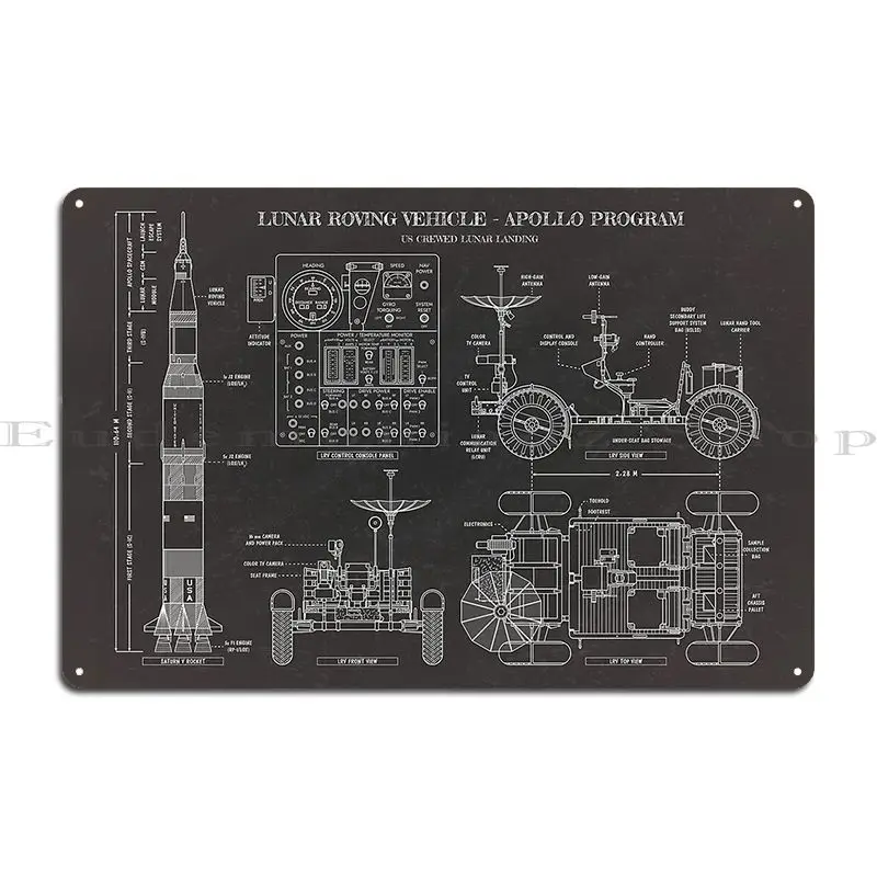 Лунный ровинг автомобиль Apollo программа черная доска металлический знак