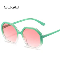 soei ins popular fashion polygon square sunglasses women vintage candy colors eyewear men shades uv400 gradient sun glasses