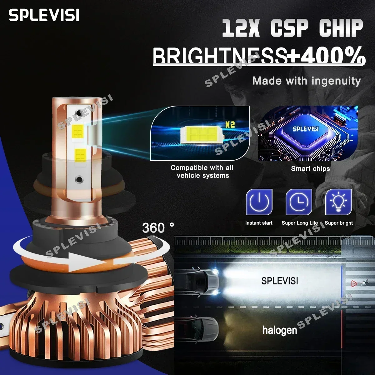 Обновление 9007/HB5 880 лампы светодиодных фар дальнего ближнего света