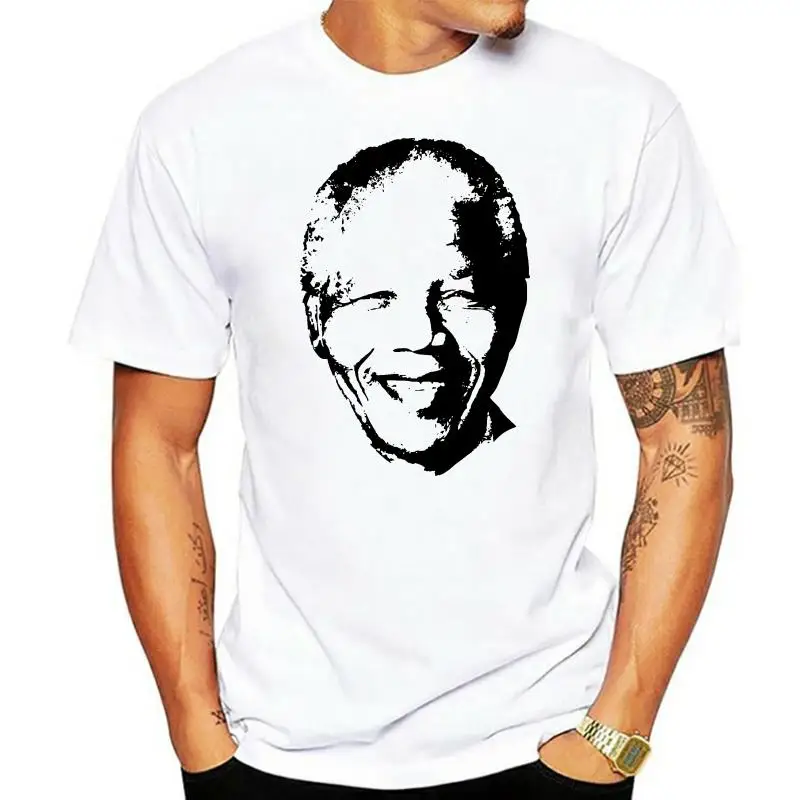 

Nelson Mandela Minimalistic Pop Art Tshirt O-neck Summer Personality Fashion Men T-shirts