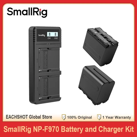 SmallRig Комплект зарядного устройства NP-F970 Дополнительные аккумуляторы Быстрое зарядное устройство USB Двойное зарядное устройство для Sony NP-F970 960 950 930 550 570 750