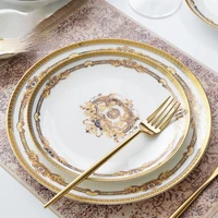 bone china plate tableware home 8 inch dishes european shallow dishes 10 inch western dishes large flat dishes
