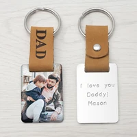 personalized photo key chain custom picture keychain picture keyring customize daddy key chain engraved message gift for dad mom