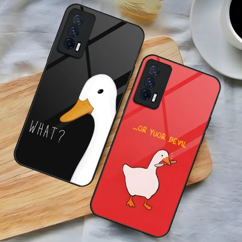 

Goose Duck Funny Phone Case For Vivo S12 S10 S9 IQOO Z3 U5 NEO5 Y30 7 9 8 X73 Y76 Y70 Y55 Y31 X70 X60 Pro Toughened Glass
