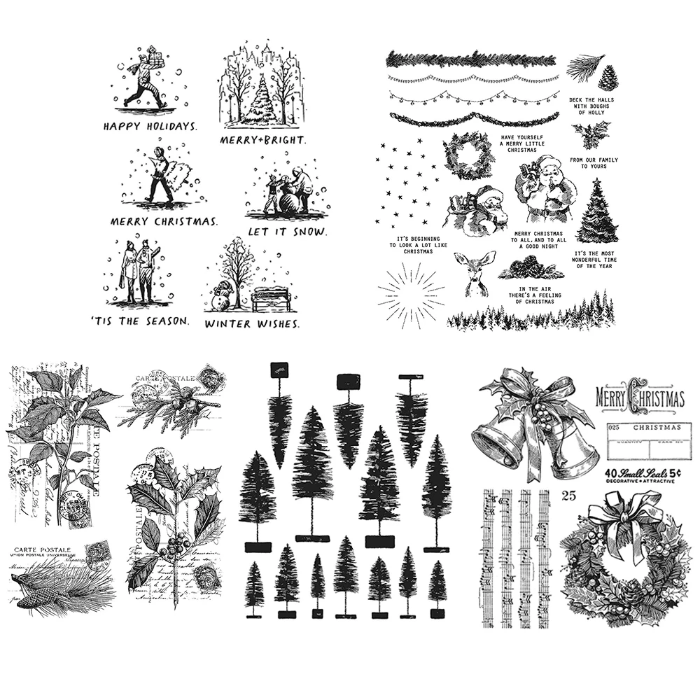 

Рождество праздник Sketchbook прозрачные марки праздничный коллаж прозрачные марки для бумажные карточки для скрапбукинга ремесла делая новые ...