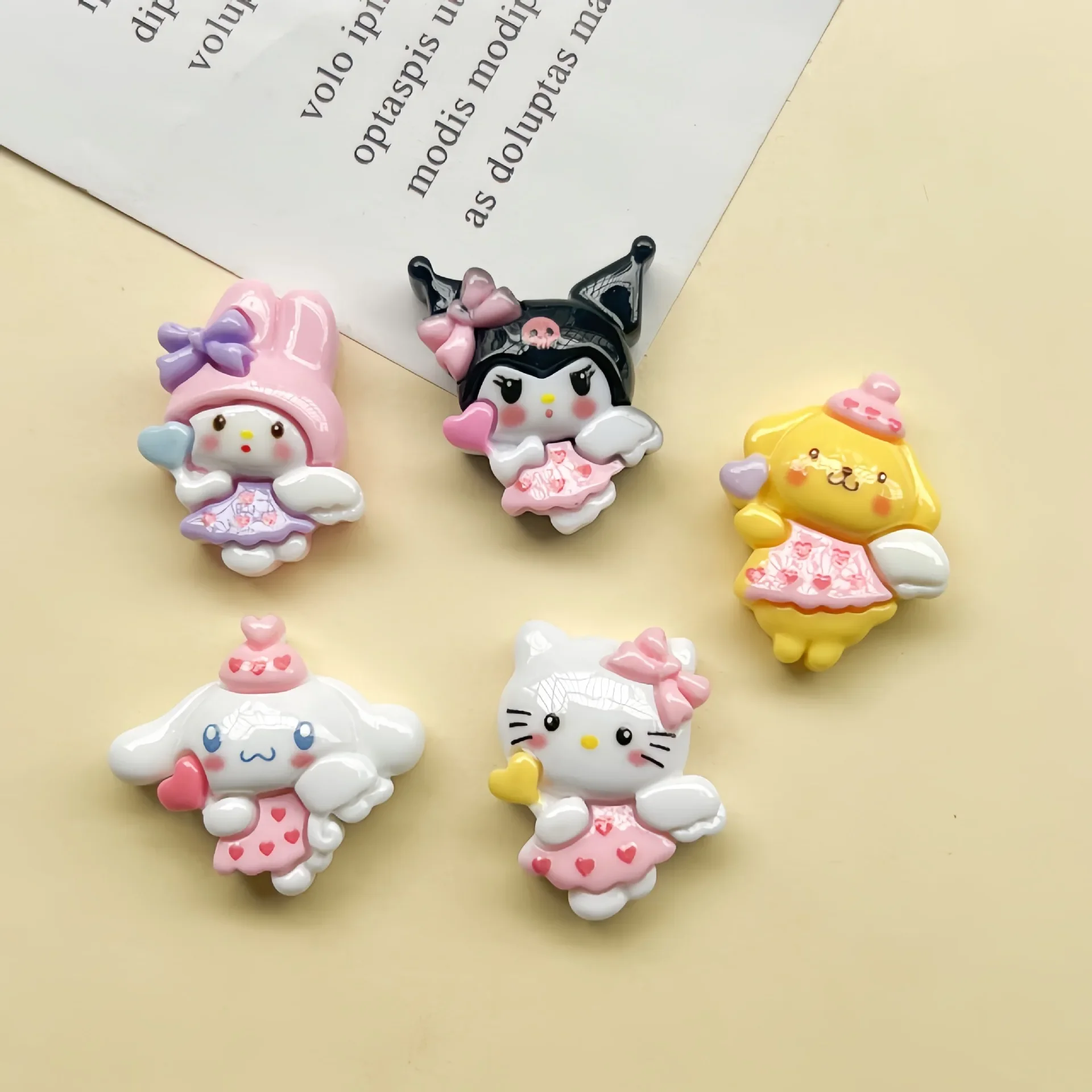 5 шт. мультяшный яркий ангел животные резиновые аксессуары сердце Sanrio серия Hello